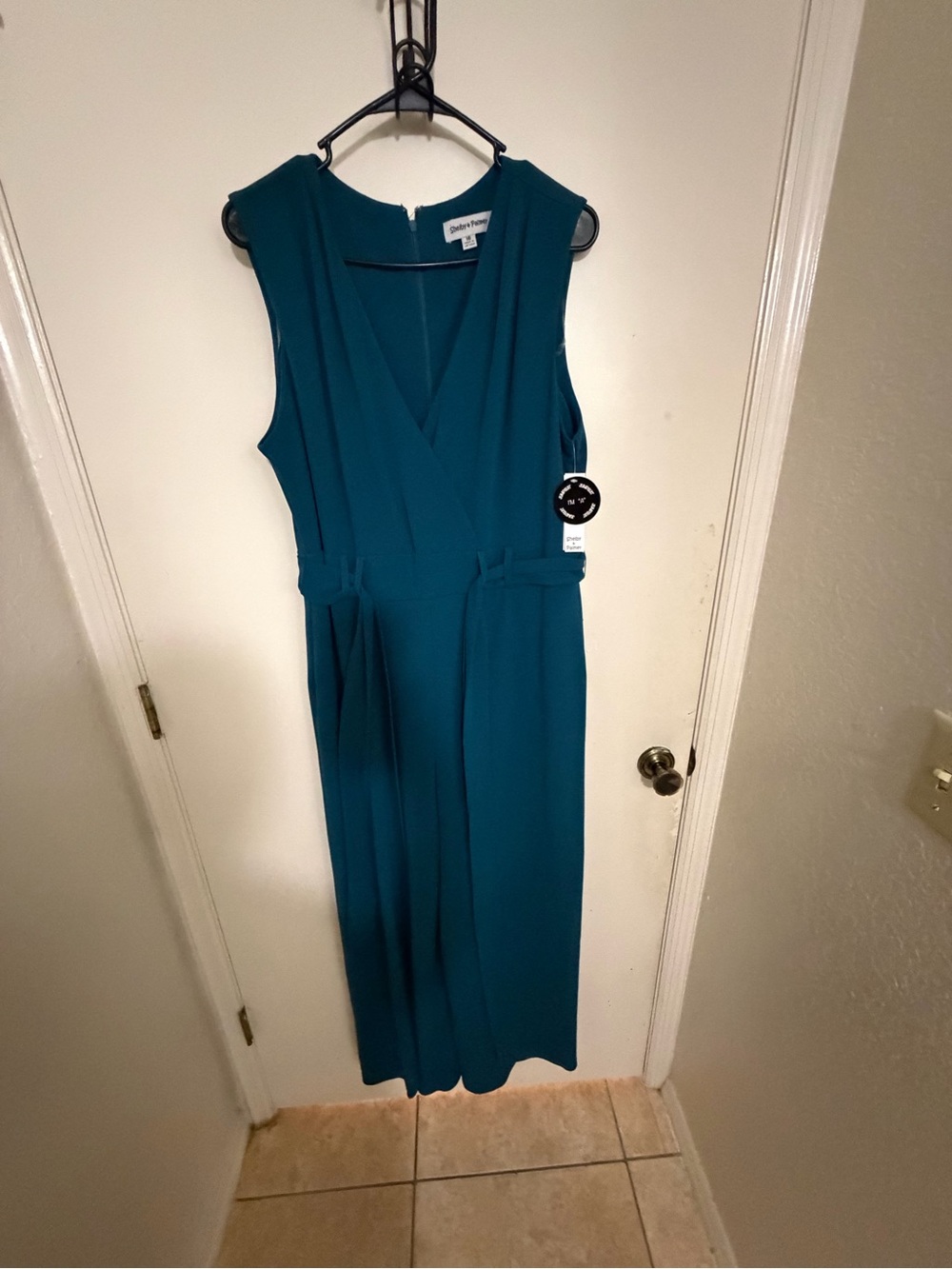 Shelby & Palmer Teal Sleeveless Jumpsuit